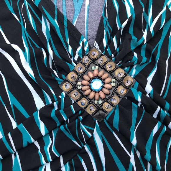 Notations Women Blouse Top Shirt With Fabric Belt - Picture 2 of 8